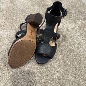 Clarks Black Cut-Out Heels